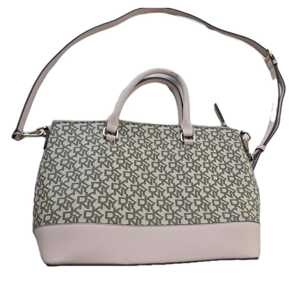 DKNY Bryant Medium SatchelTote Logo Tan‎ Pink Classic Work, Career New